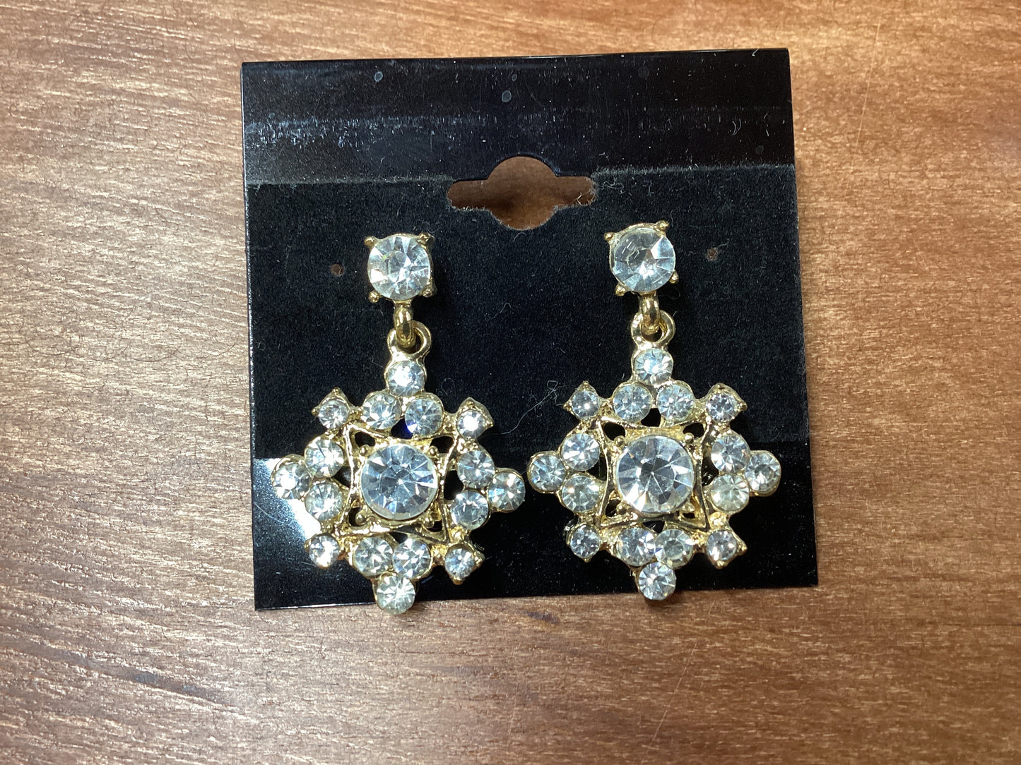 Crystal with gold earrings