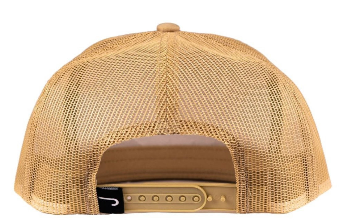 LAZY J RANCH TAN OLIVE ICONIC BREED PATCH CLASSIC ROPE TRUCKER HAT