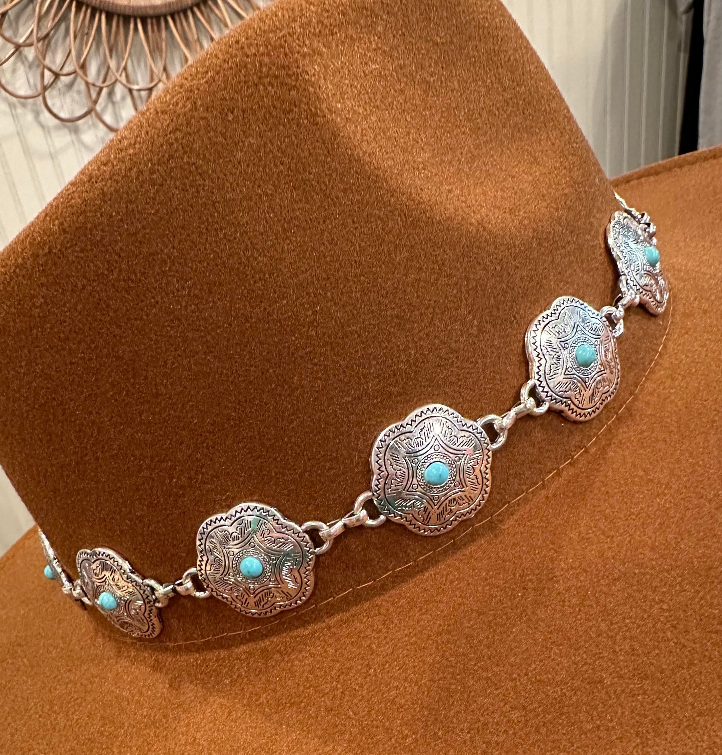 Flower Concho Hat Band