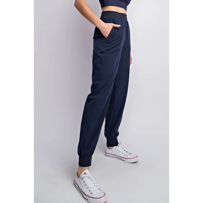 Woven Dance Studio Mid Rise Jogger Pants (Navy) rea mode