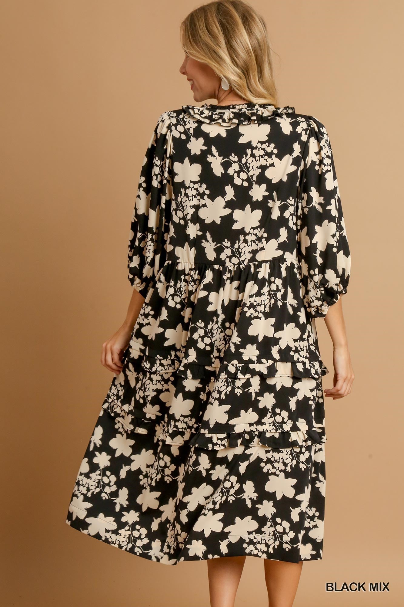 Nikki Black Floral Dress umgee