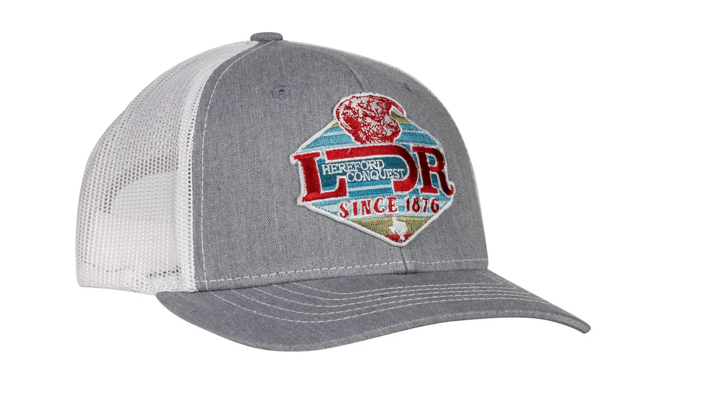 LAZY J RANCH HEATHER & WHITE CONQUEST YOUTH PATCH HAT