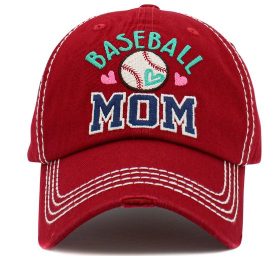BASEBALL MOM WASHED VINTAGE HAT