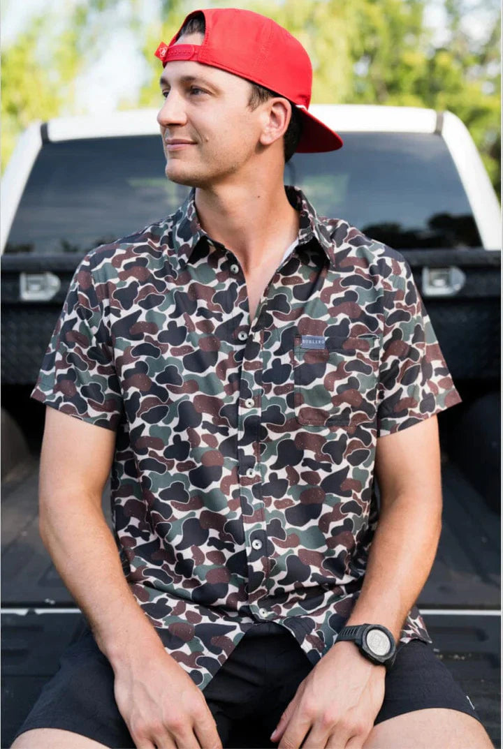 Performance Button Up - Throwback Camo Burlebo