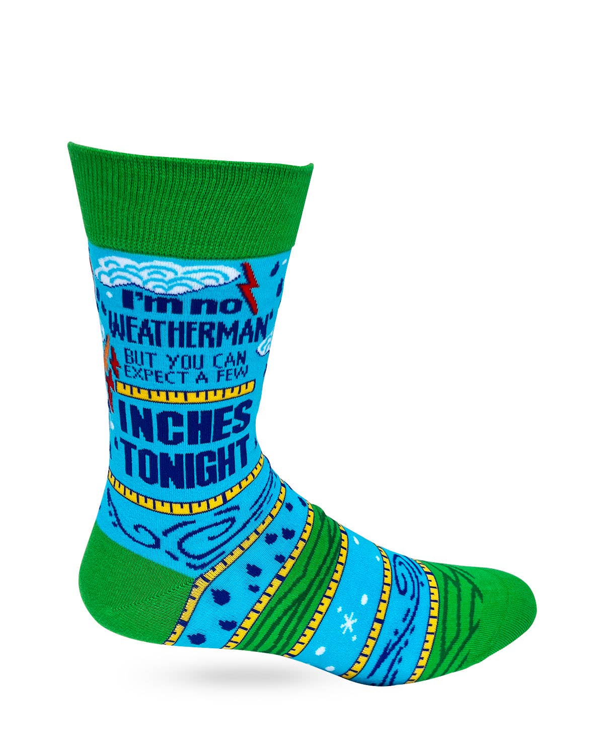 I'm No Weatherman But You Can Expect A Few Inches Tonight Men's Novelty Crew Socks Fab daz