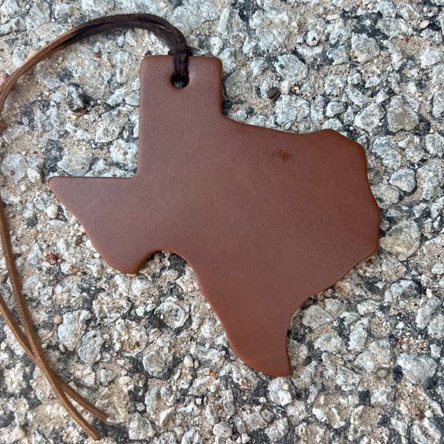 Leather Texas Shape Vehicle Air Freshener Brown / Leather Scent Callahan