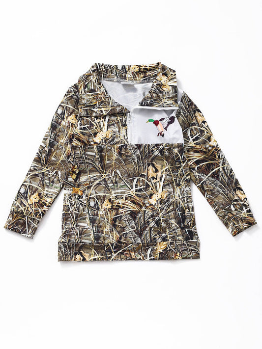 Boys Duck Zipper Hunting Pullover: Sassy Kid