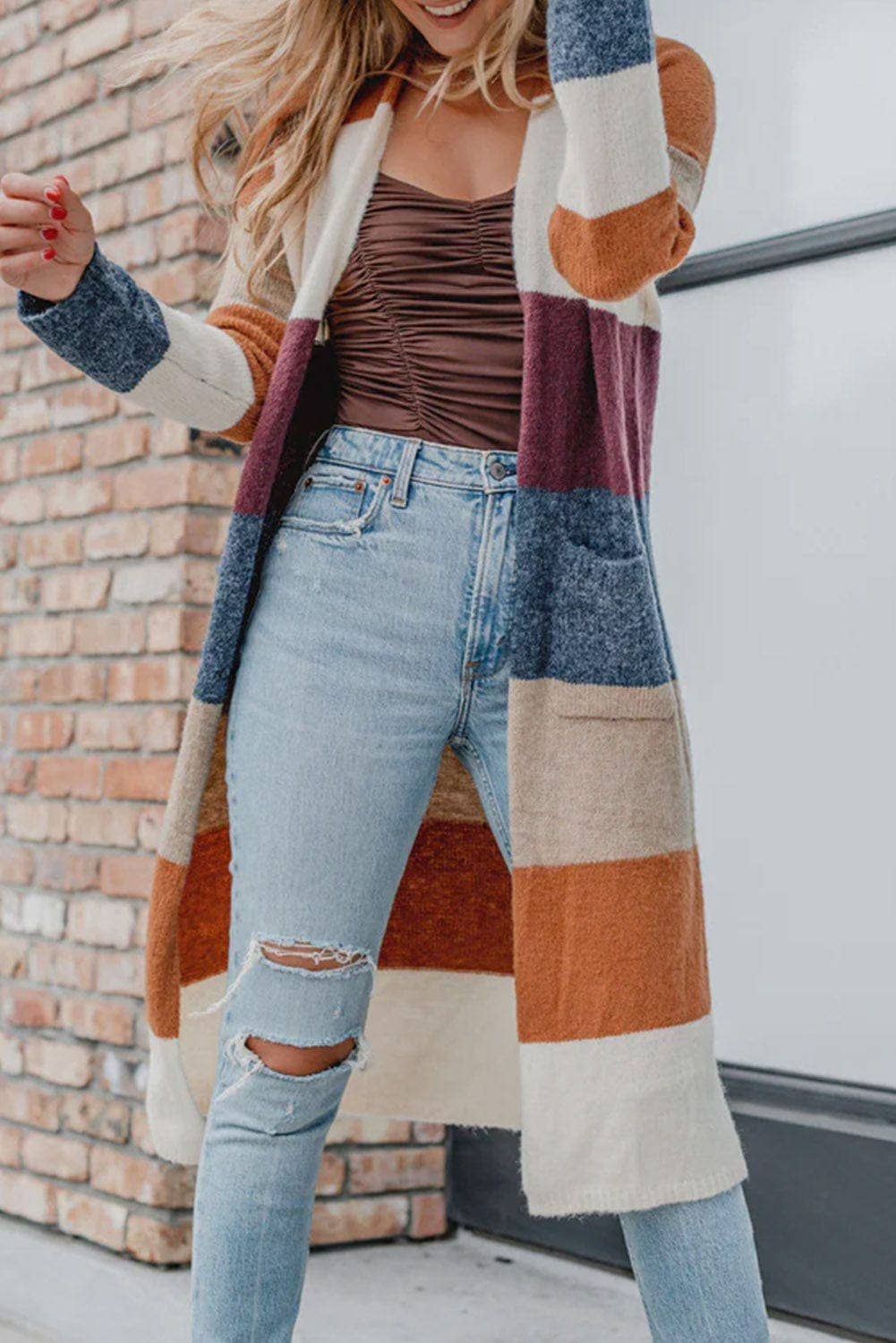 Ramona Knit Color Block Cardigan: Multicolor Liam