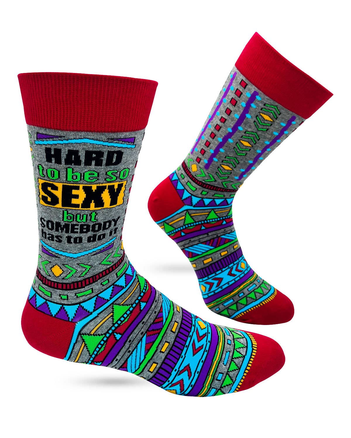 Hard to Be Sexy But Somebody Has to Do It Men's Novelty Crew Socks- Fabdaz