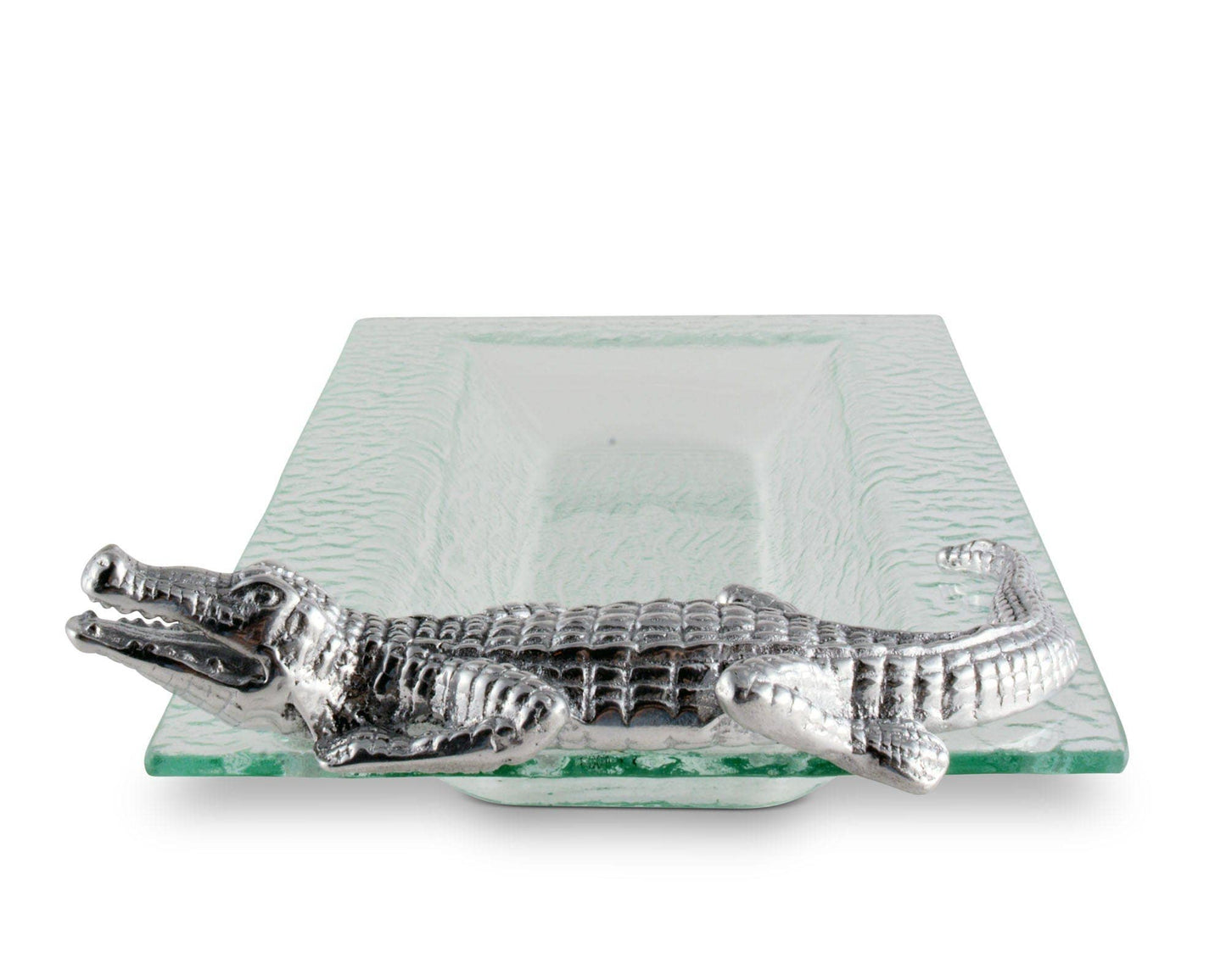 Alligator Oblong Tray - Beveled Slope Cut Glass