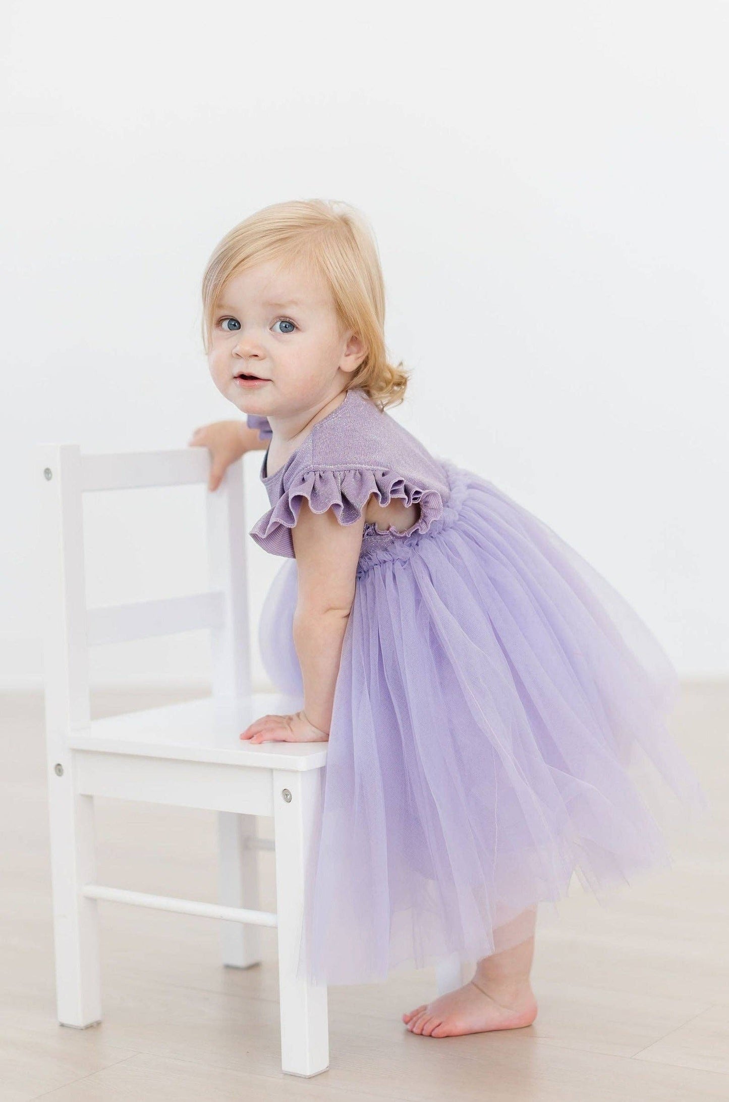 Lavender Shimmer Tutu Dress: Mila