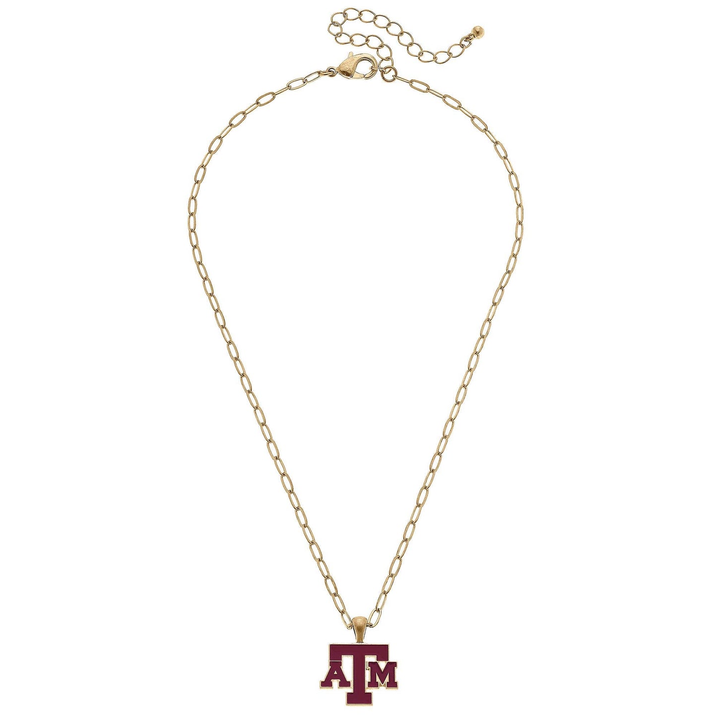 Texas A&M Aggies Enamel Pendant Necklace in Maroon Canvas