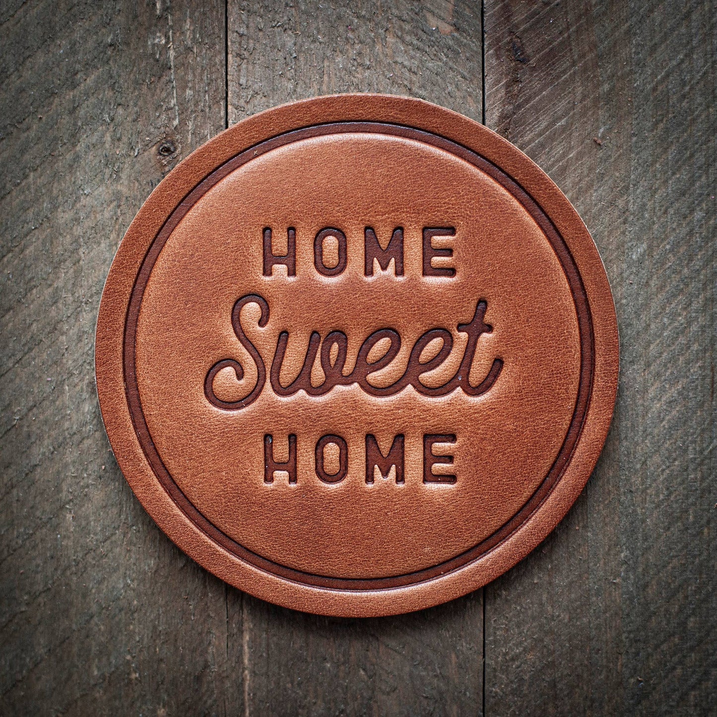 Home Sweet Home Leather Coaster Sugarhouse
