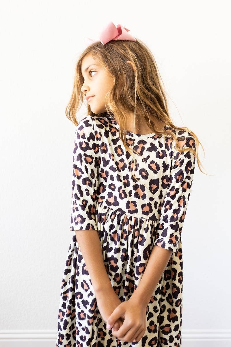 Wild One 3/4 Sleeve Pocket Twirl Dress: Mila & Rose