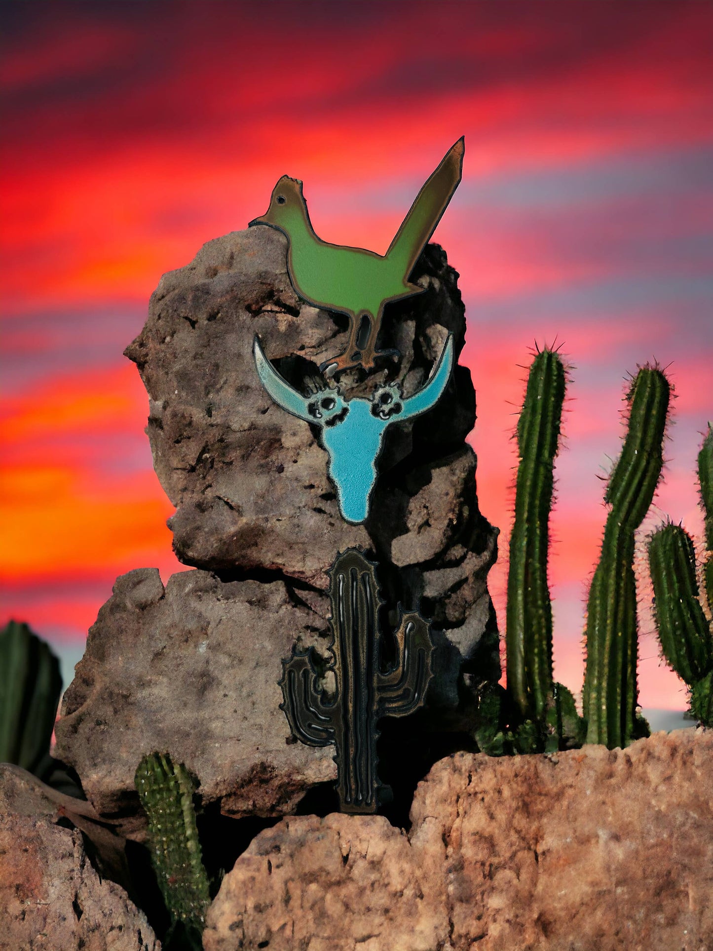 Buffalo skull, Cactus, or Roadrunner magnet Whimsie Western