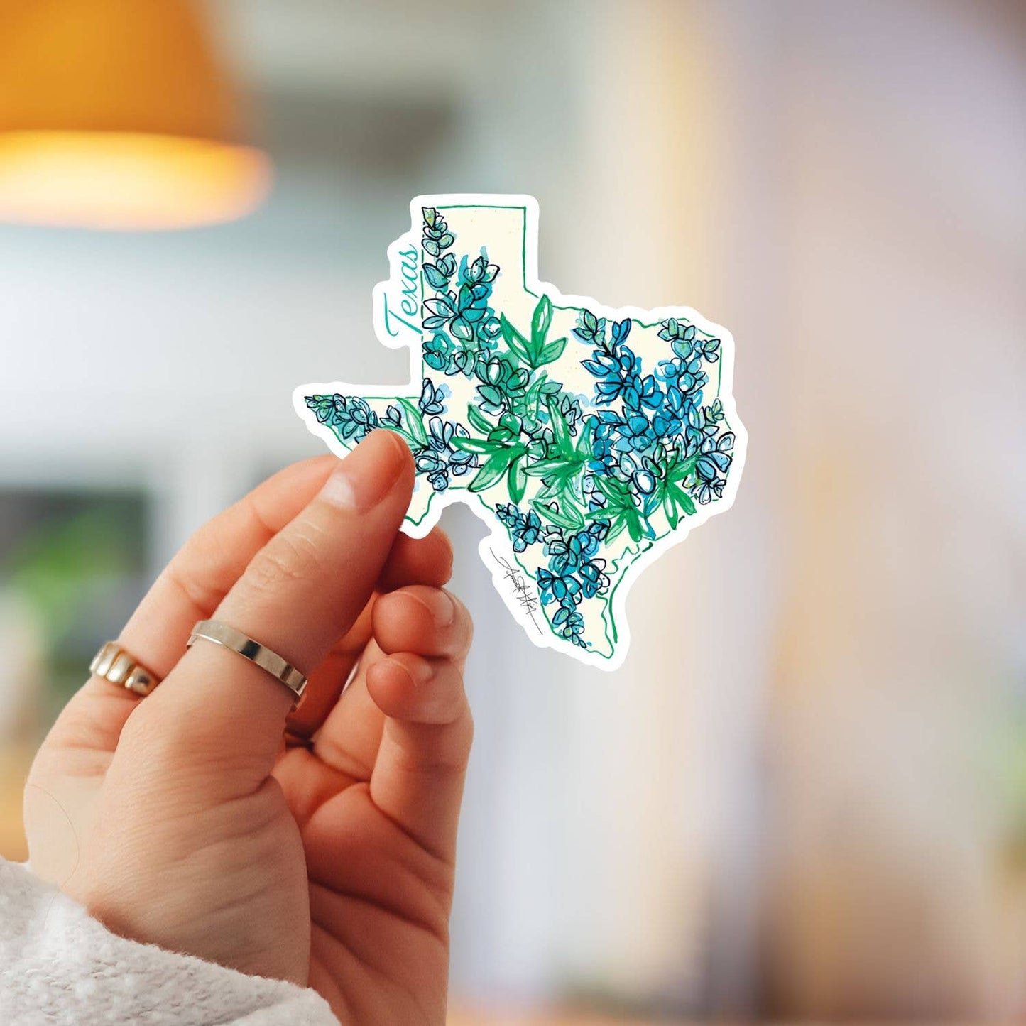 Texas Bluebonnet State Flower Vinyl Sticker Amanda