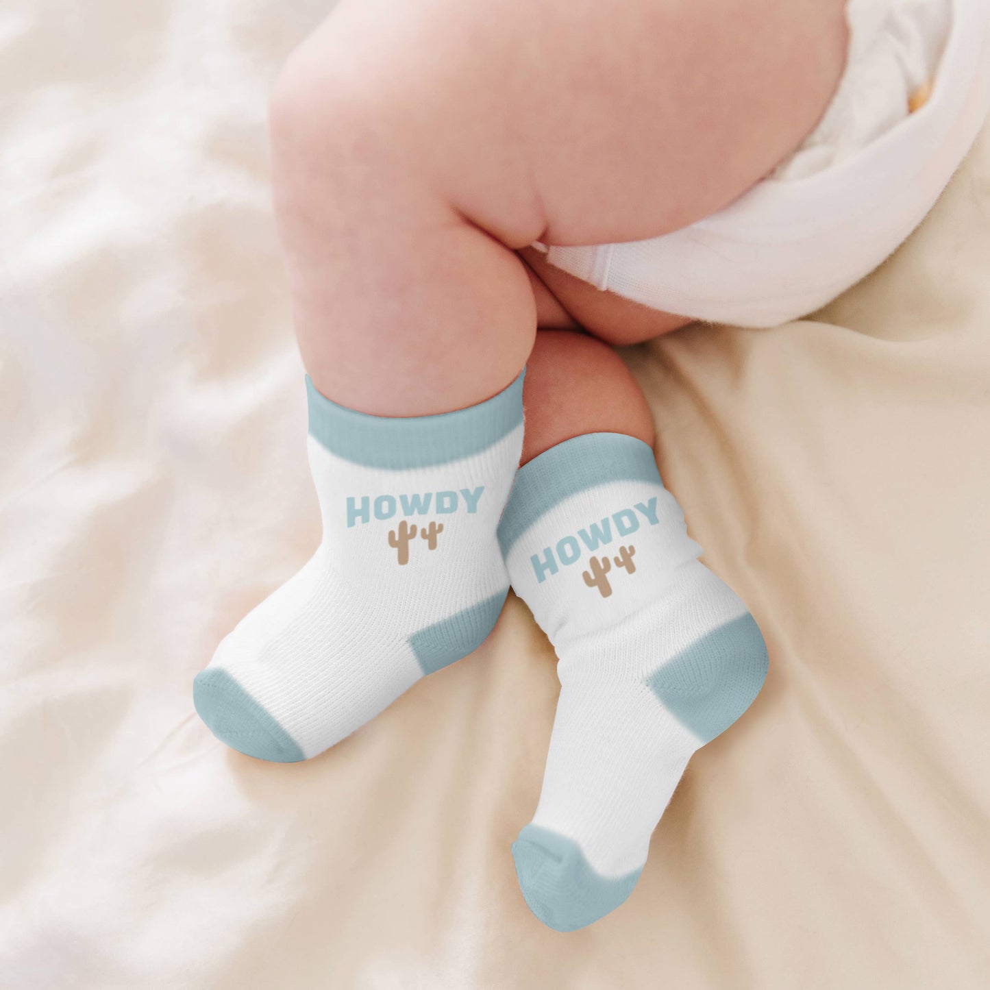 Western Baby Socks Trio Howdy Partner Blue Juju bee