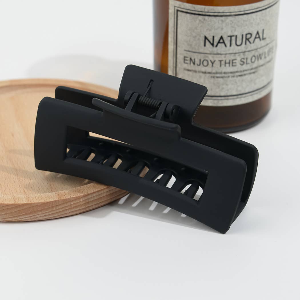 4.13'' Frosted Solid Color Rectangle Hair Clip Diva Shop