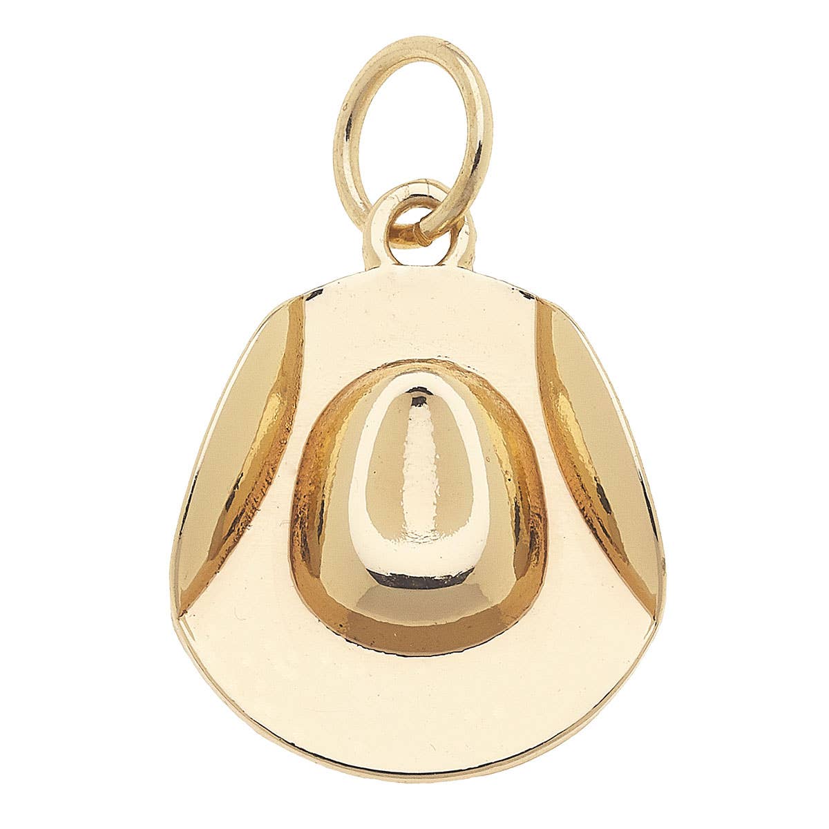 Cowboy Hat Charm in Shiny Gold Canvas