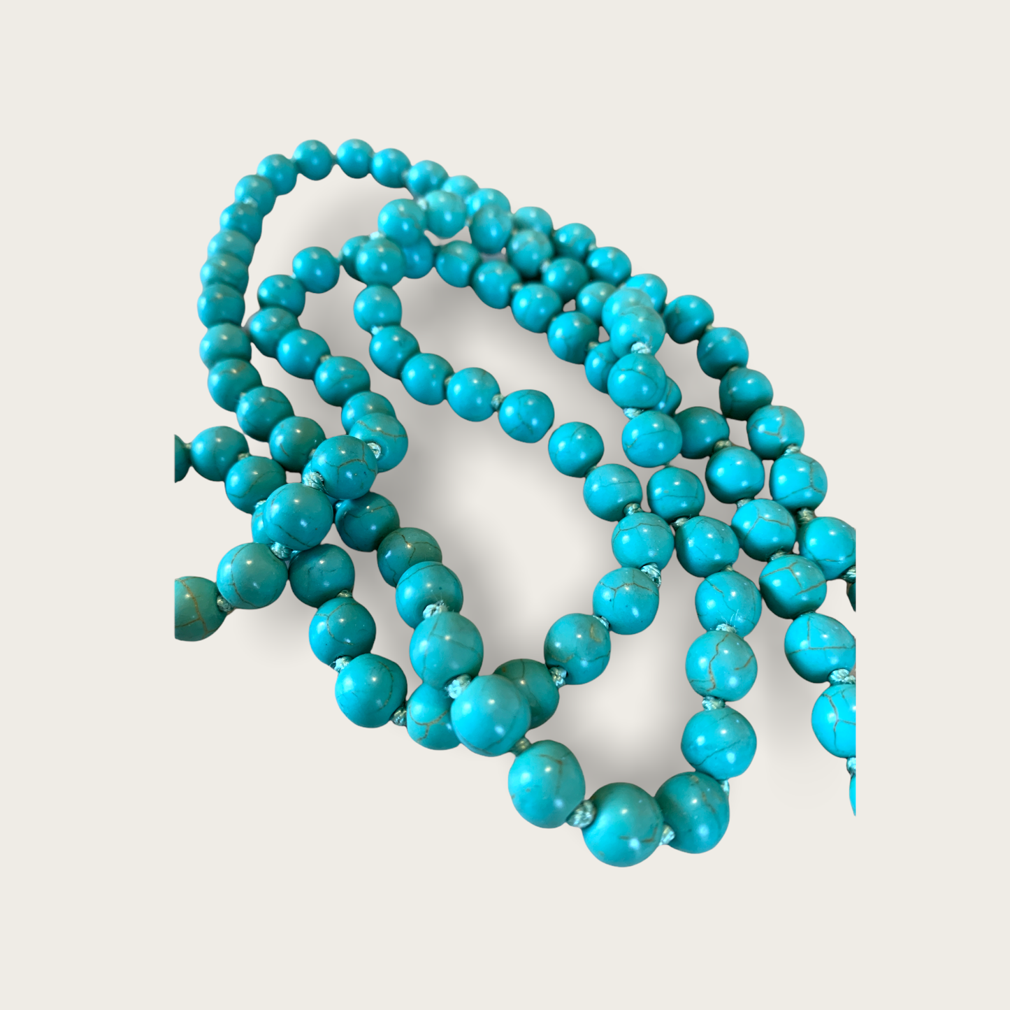 Turquoise Howlite Upcycled LV Necklace Junk Gypsy