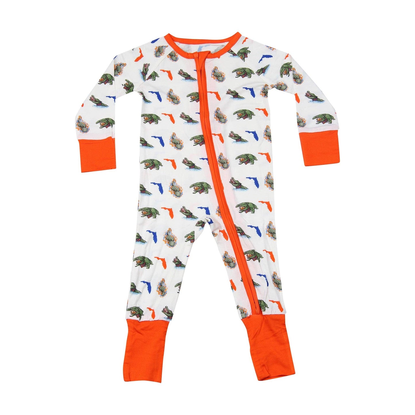 Florida State Shape Alligator Unisex Kids Pajamas: Onesie