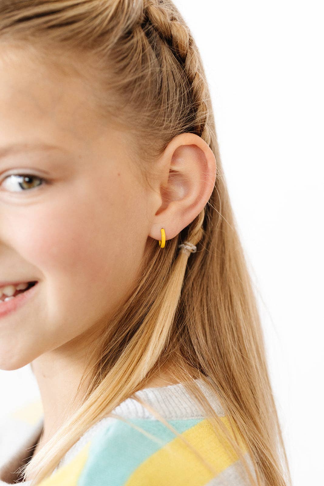 Enamel Hoop: Neutral Earrings Pip Pop