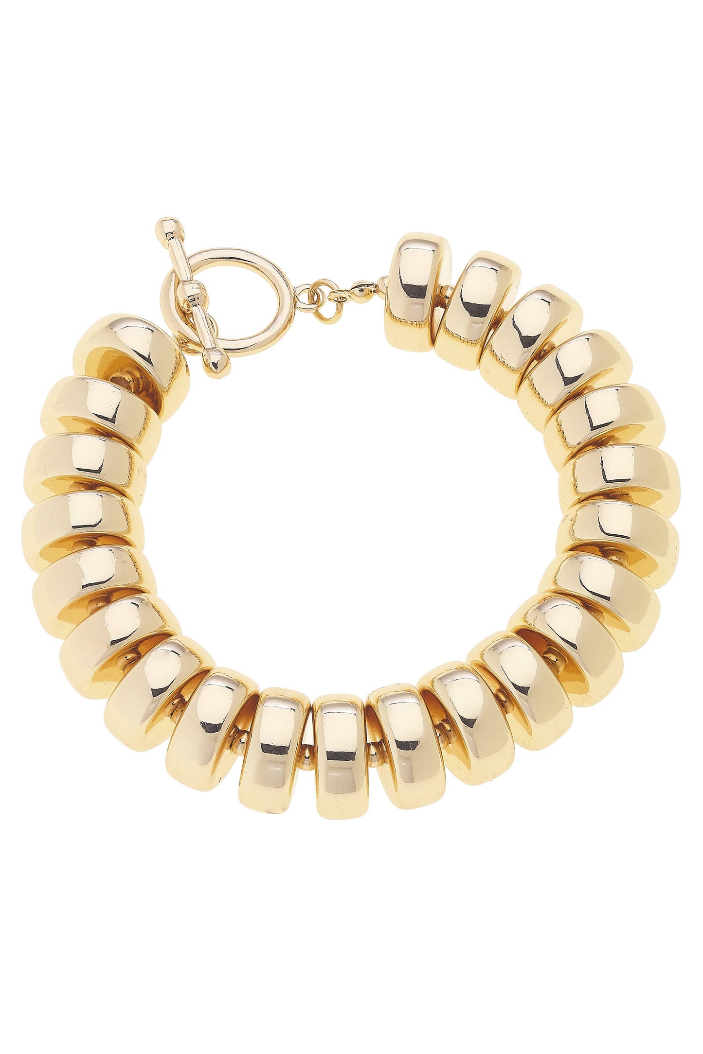 Miranda Coil Stretch Bracelet in Shiny Gold