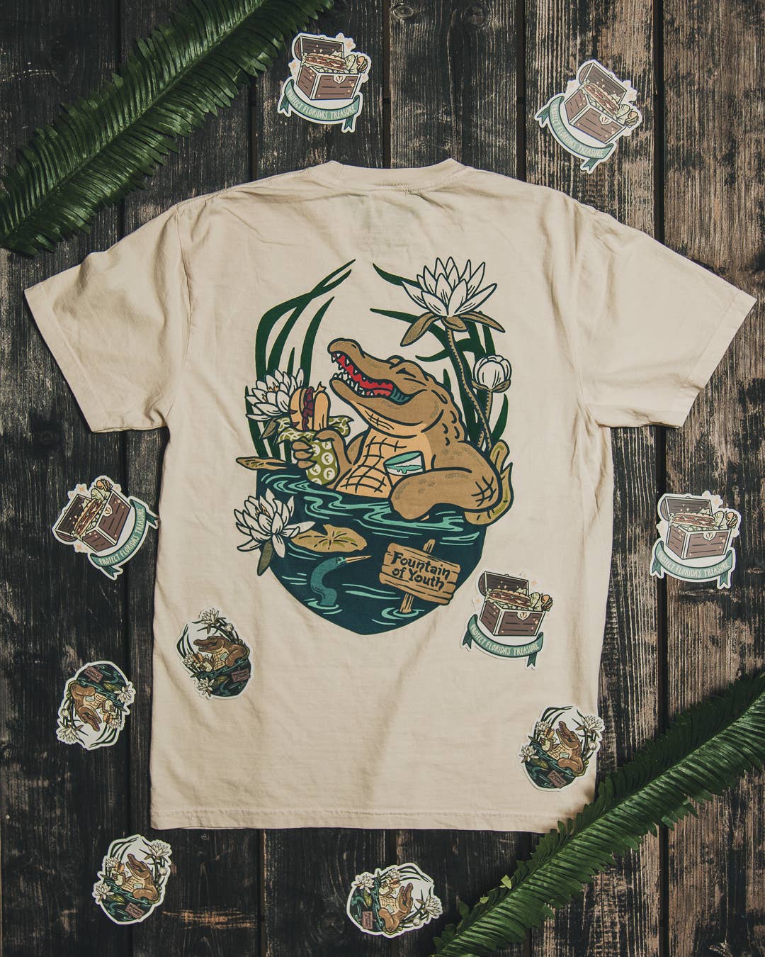 Fountain of Youth Alligator Sticker