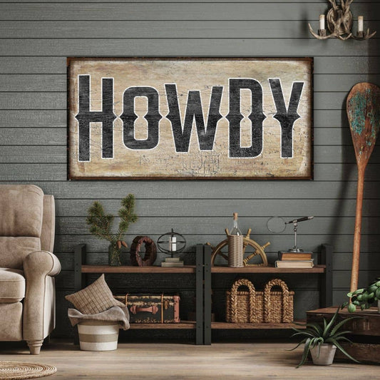 Western Typography Canvas Wall Art & Modern Farmhouse Decor: 20 x 10" Horizontal