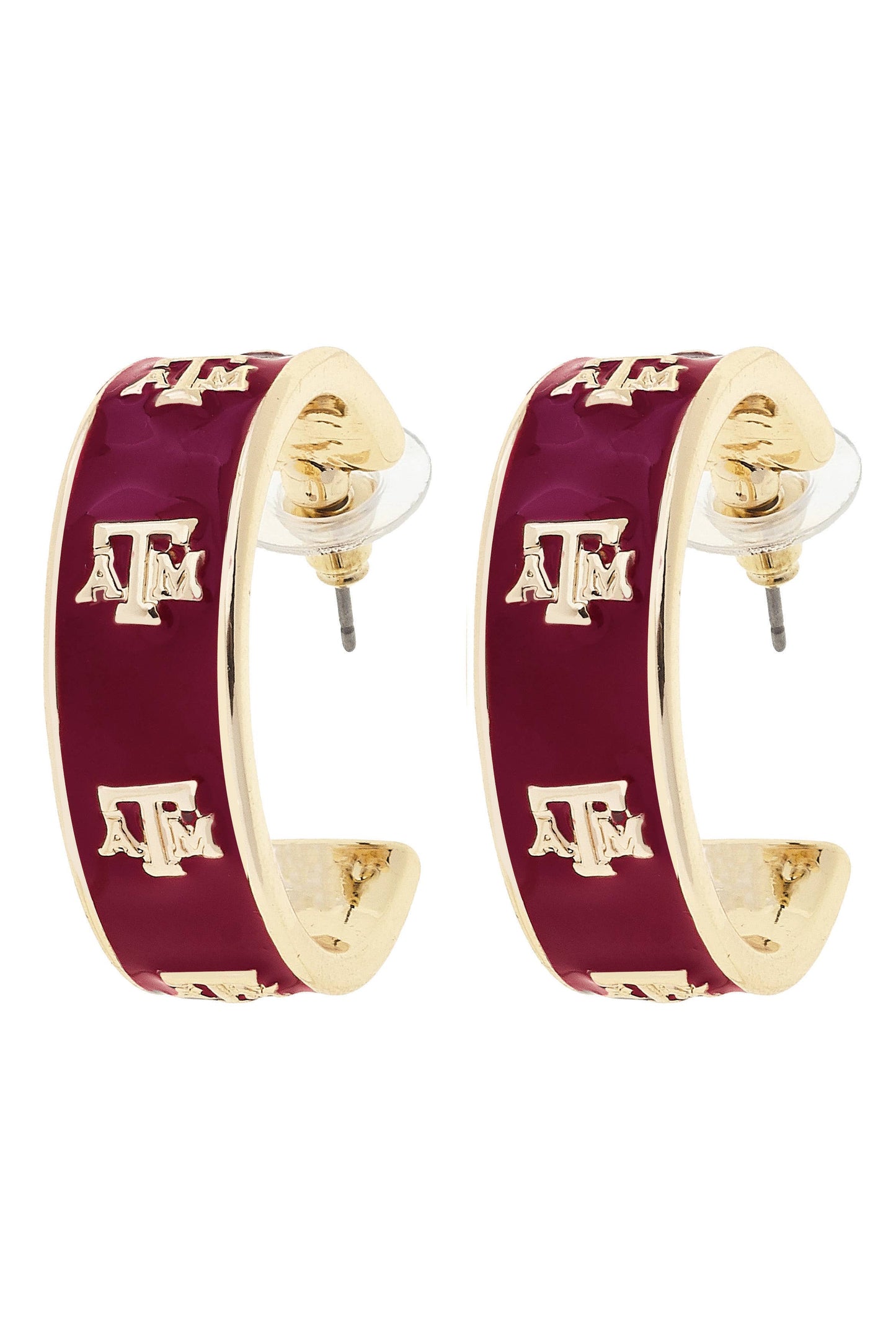 Texas A&M Aggies Enamel Logo Hoop Earrings Canvas