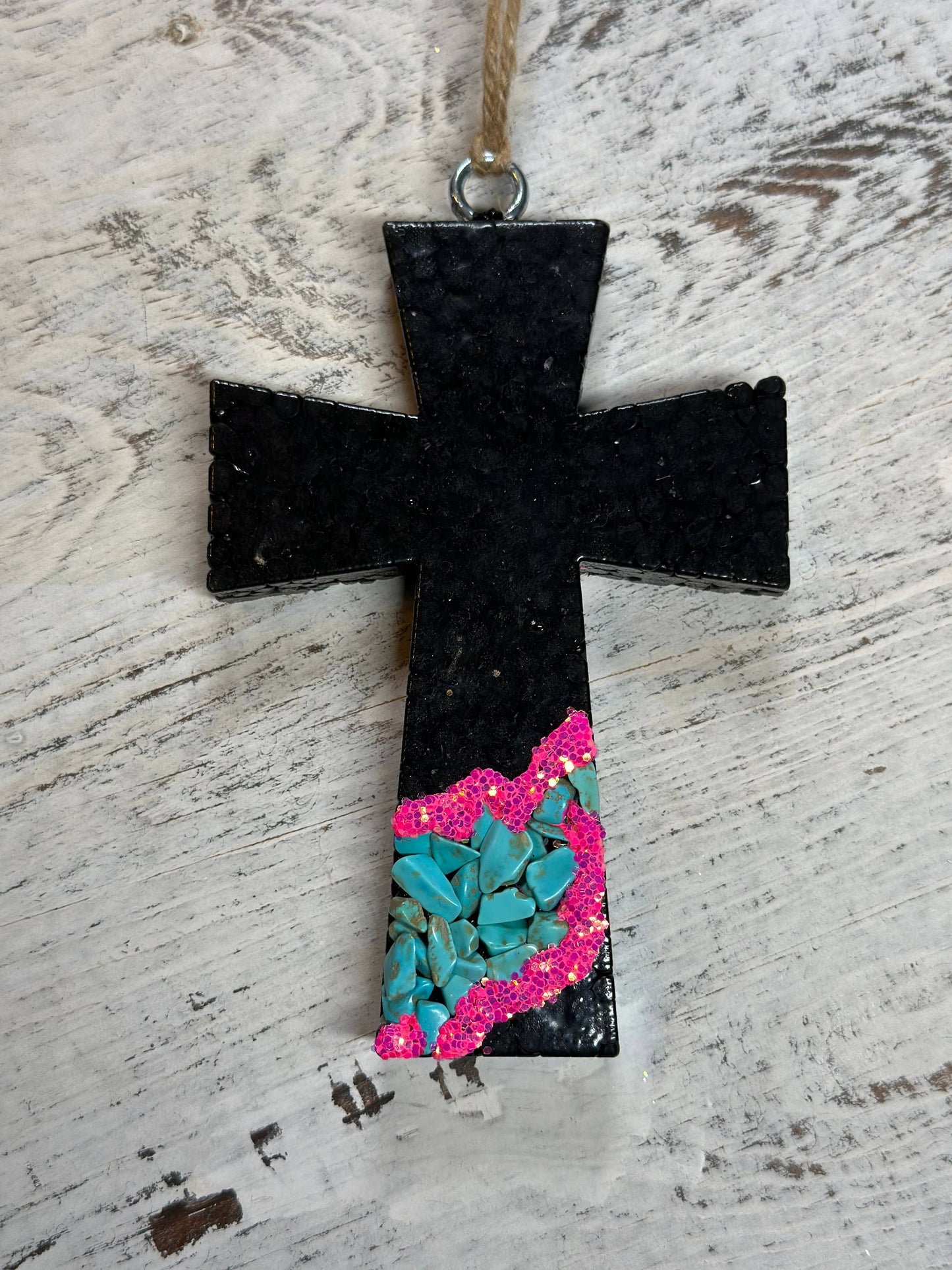 Western Turquoise Stone Cross: Black Sea