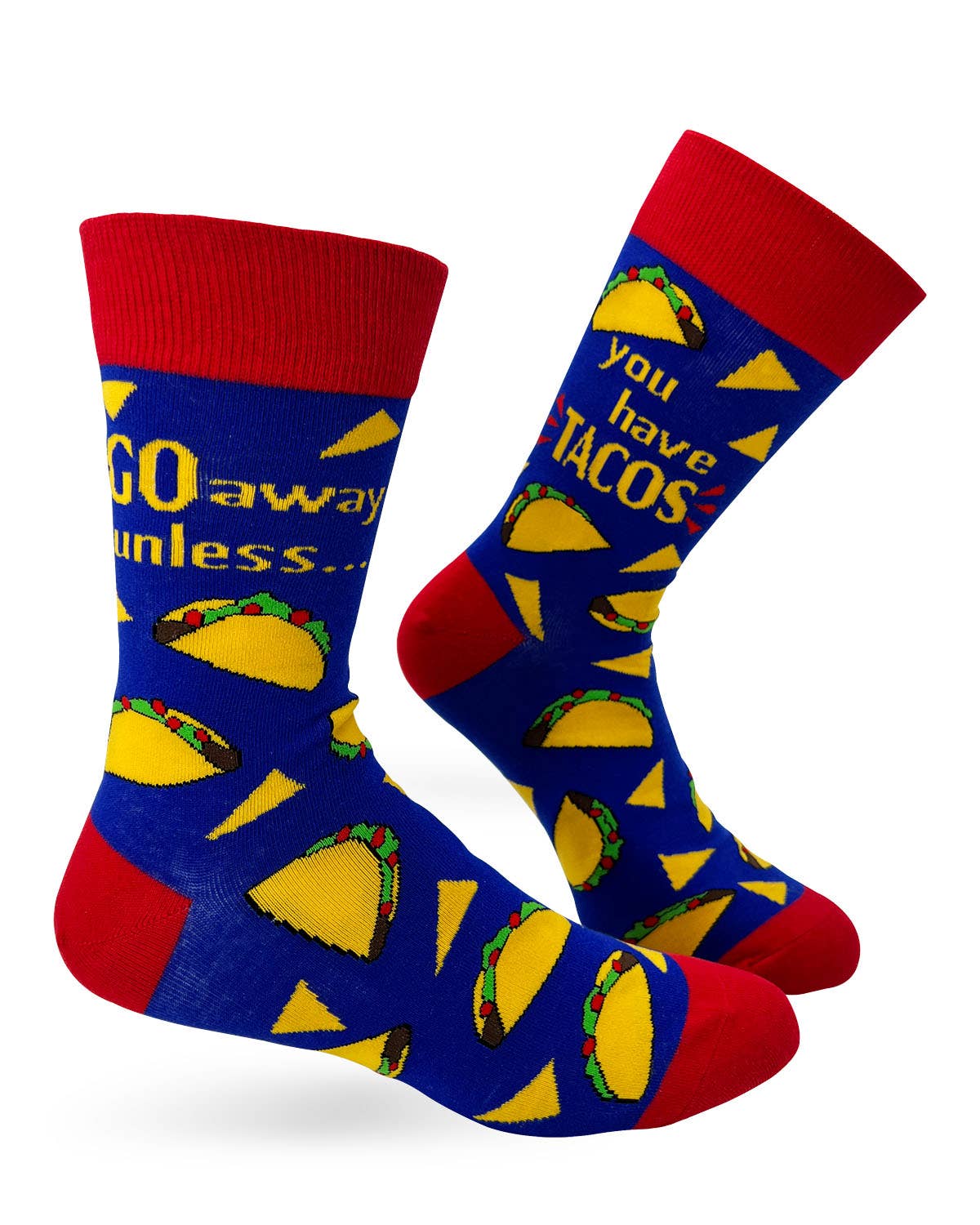 Go Away Unless You Have Tacos Men's Novelty Crew Socks Fab daz