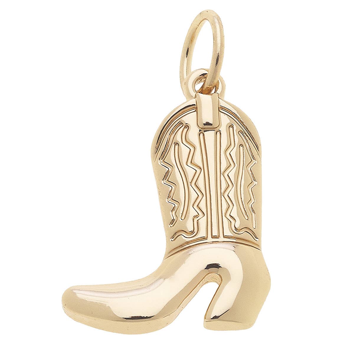 Cowboy Boot Charm in Shiny Gold Canvas