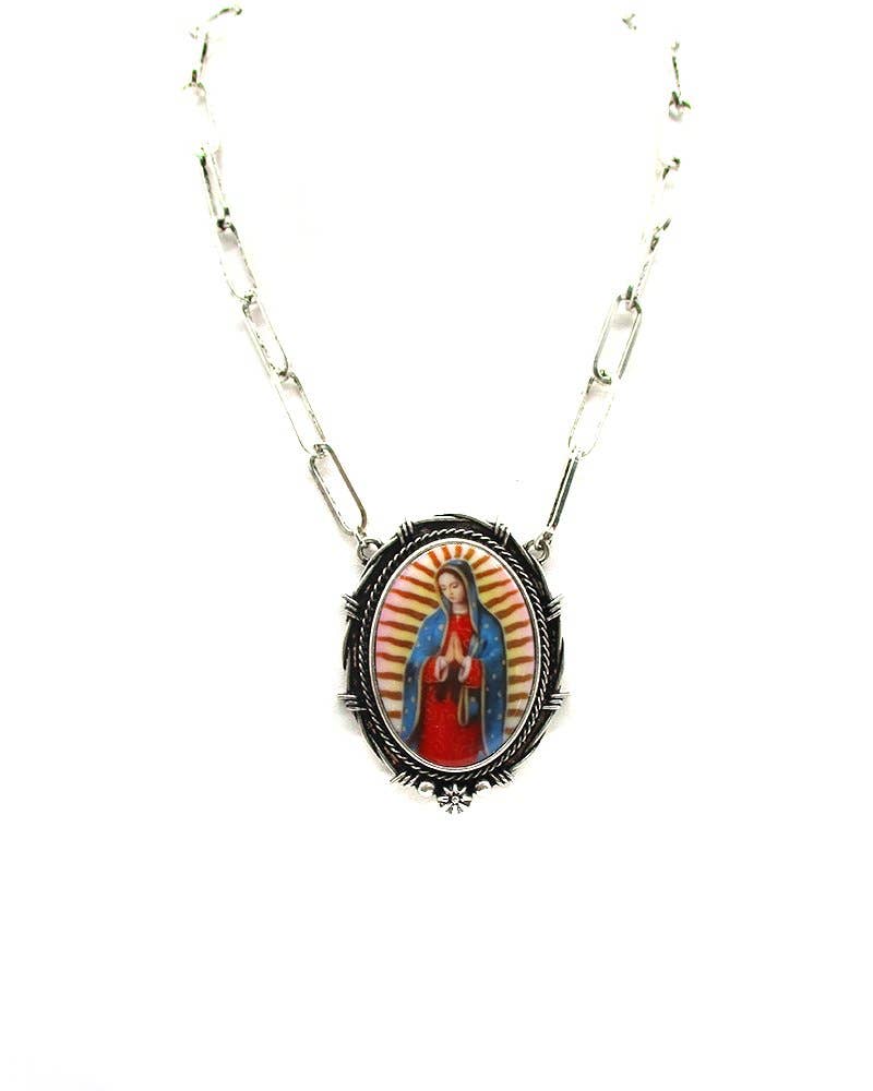 Lady Guadalupe Pendant Necklace Snowing