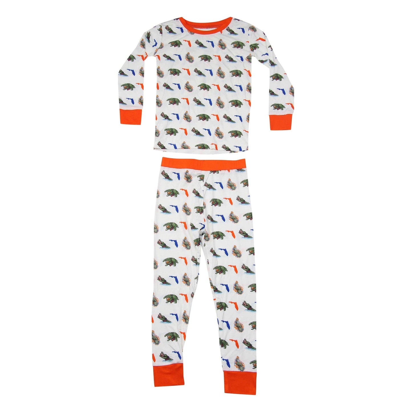 Florida State Shape Alligator Unisex Kids Pajamas: Onesie