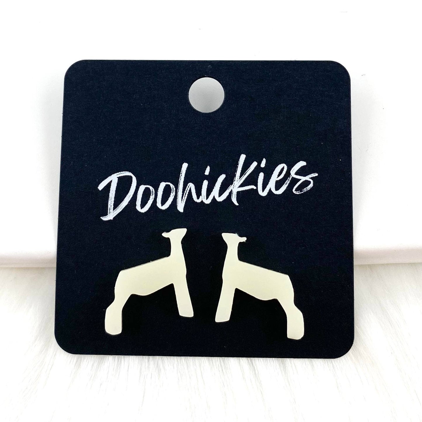 Pig Show Animal Studs -Western Earrings: Pink Glitter Pigs Doohickie