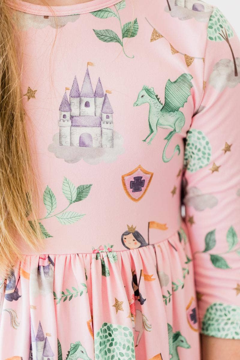 Once Upon a Time 3/4 Sleeve Pocket Twirl Dress: Mila & Rose
