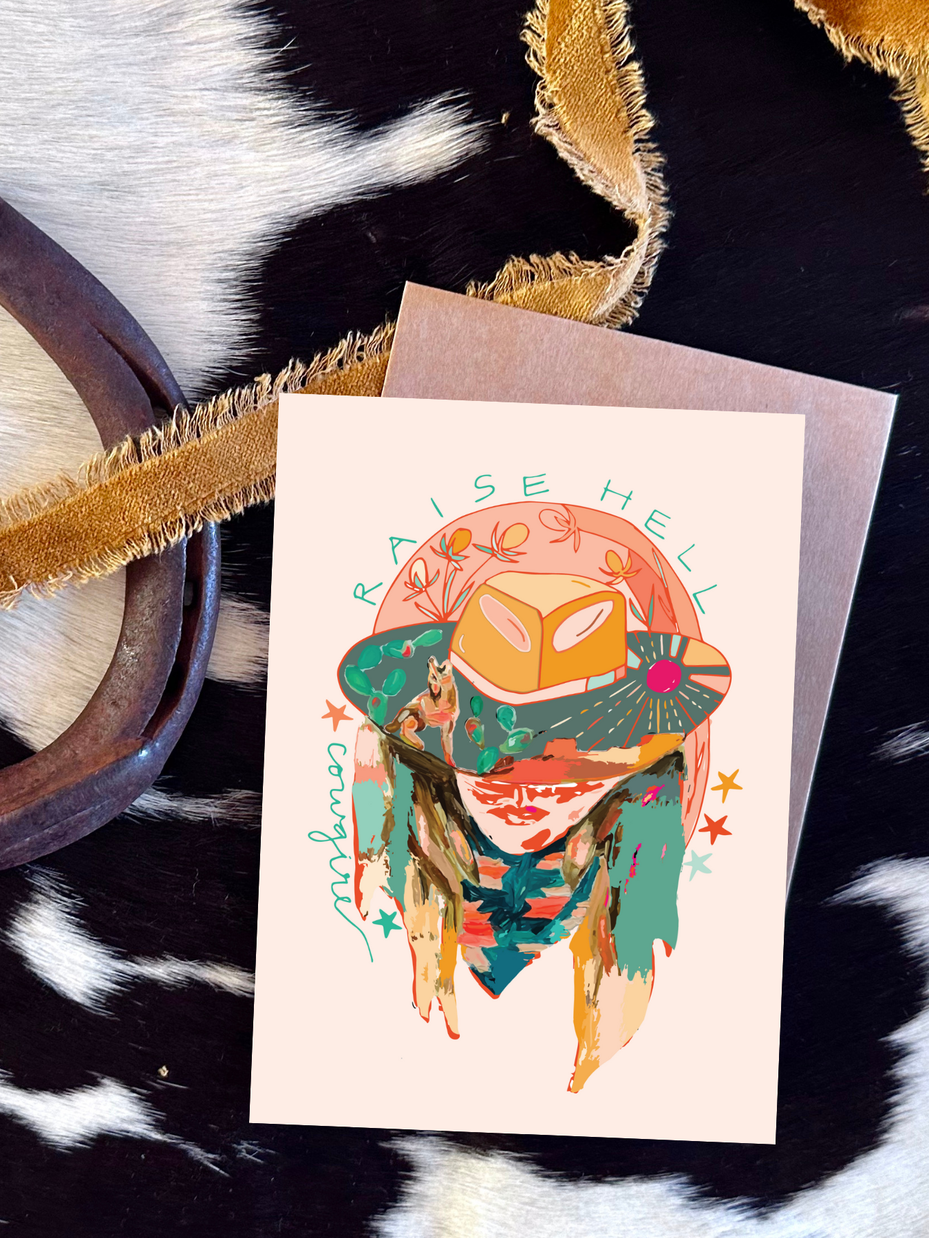 Raise Hell Cowgirl, Western Encouragement Card Tirzah