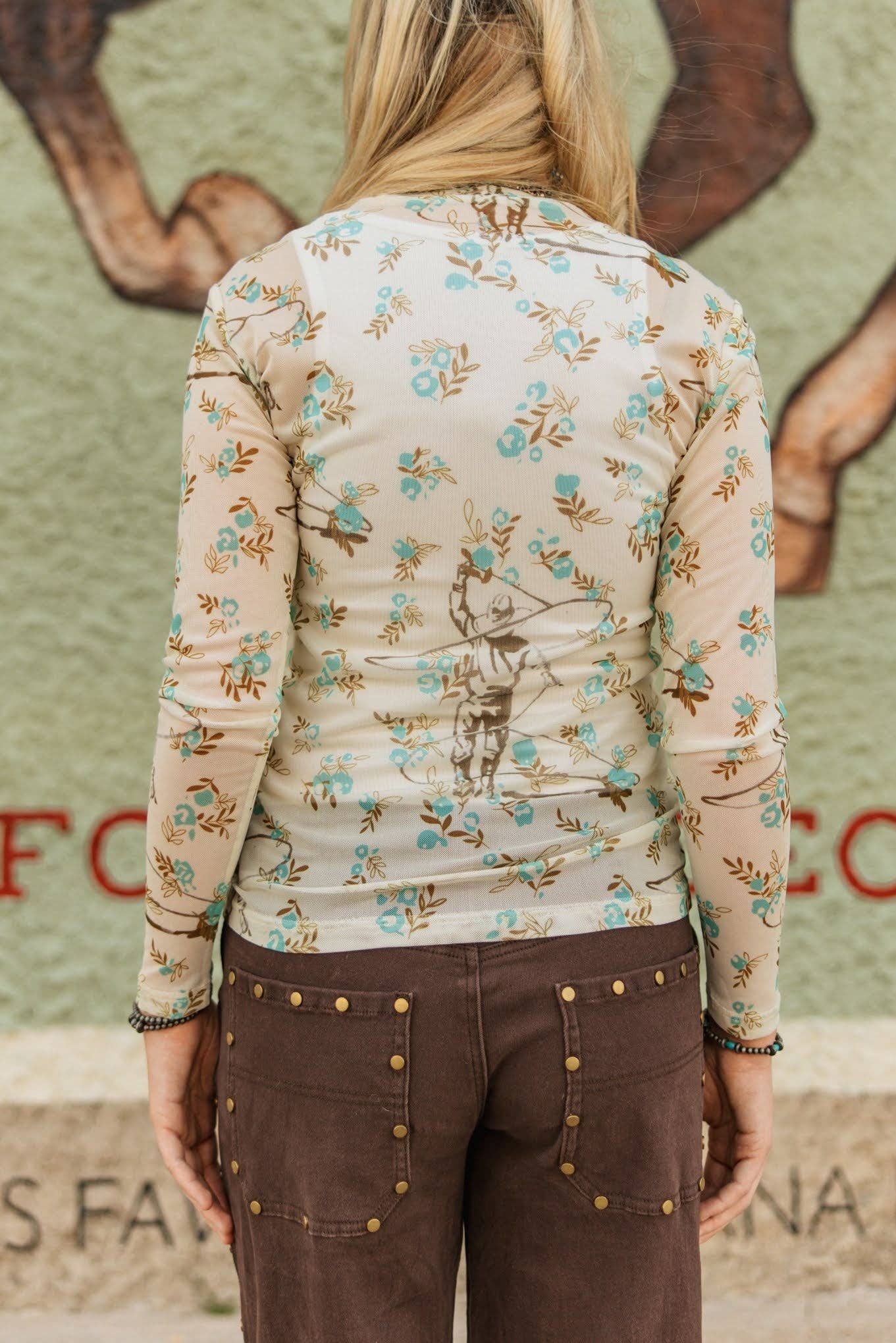 ROPING COWBOY Sheer Top TH