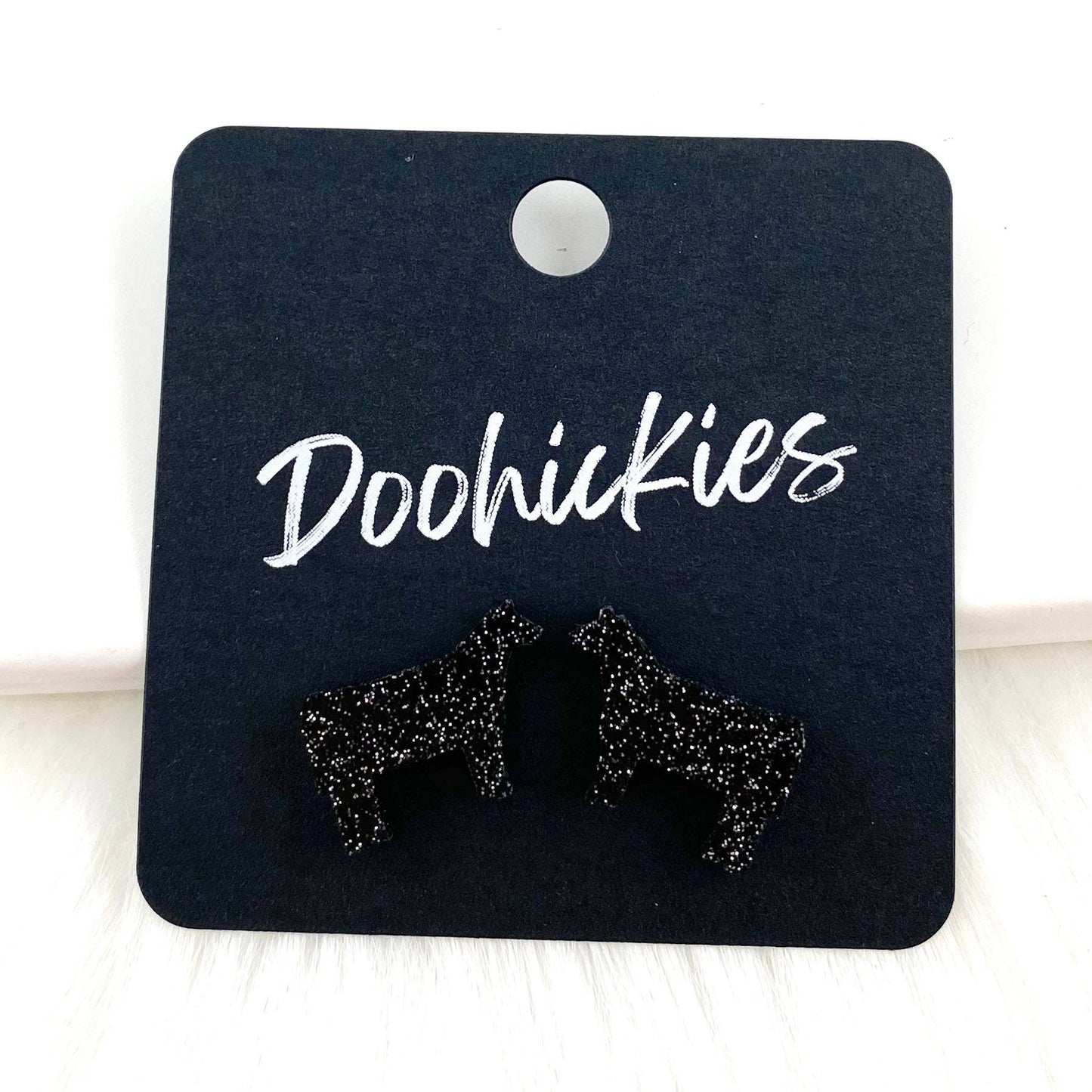 Goat Show Animal Studs -Western Earrings: White Goats Doohickie