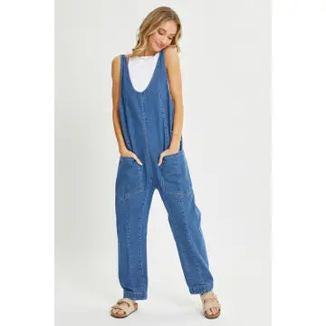One-And-Done Denim Jumpsuit