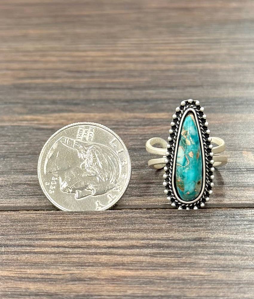 750577, 1.2" Western Gemstone Adjustable Ring