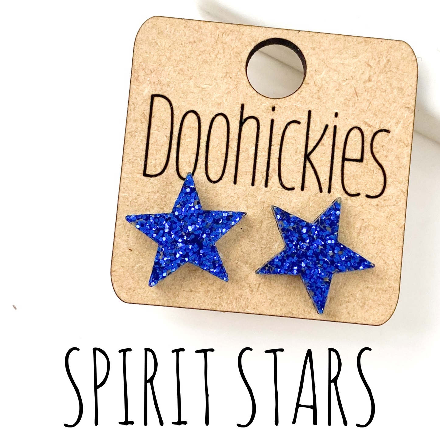 Star Stud Earrings - Maroon Glitter Doohickie