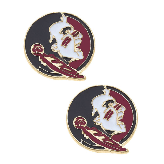 Florida State Seminoles Enamel Logo Stud Earrings Gold
