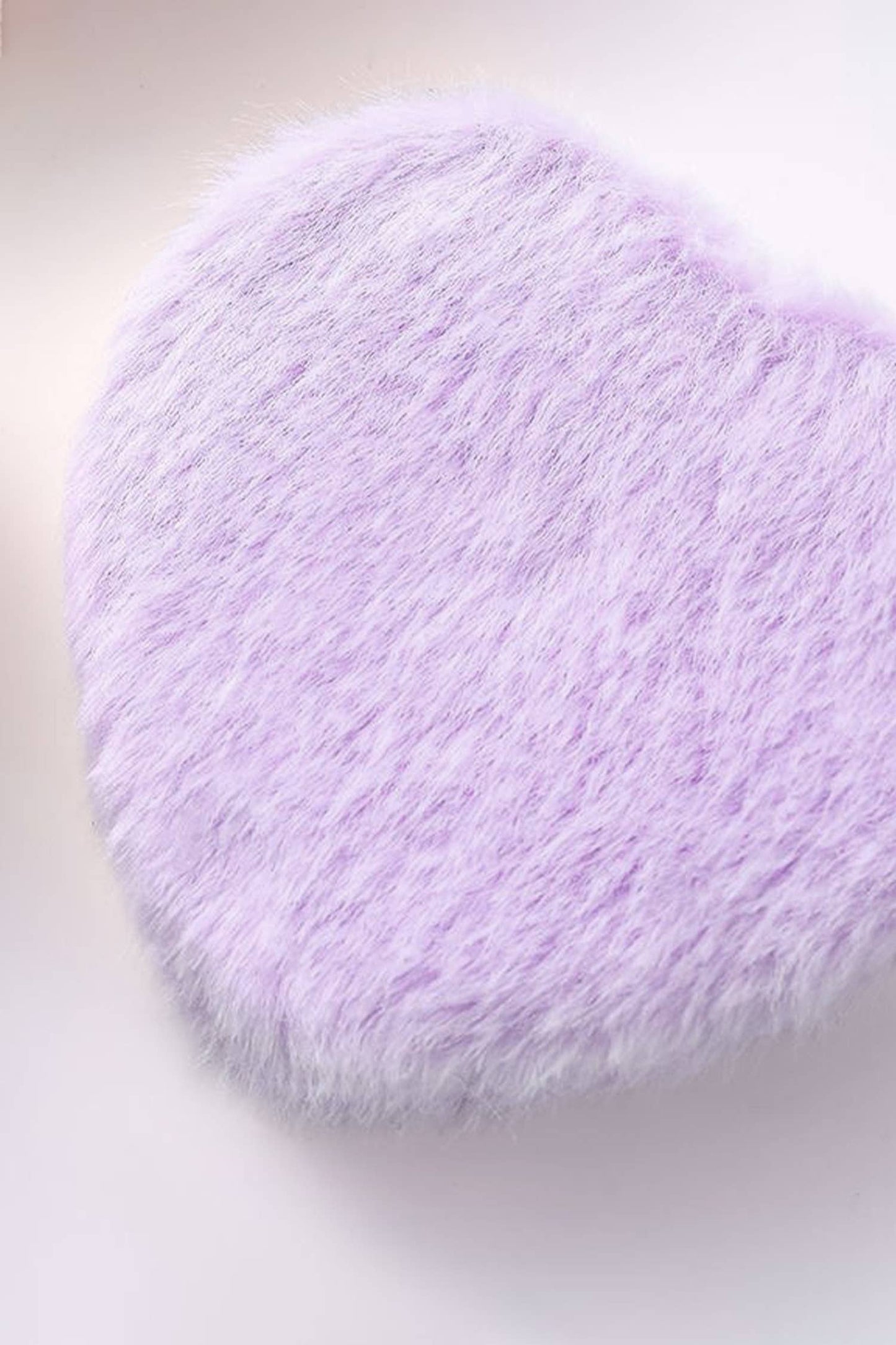 66Heart Shape Double Sides Fluffy Cute Mini Cosmetic Mirror : Purple / ONE SIZE