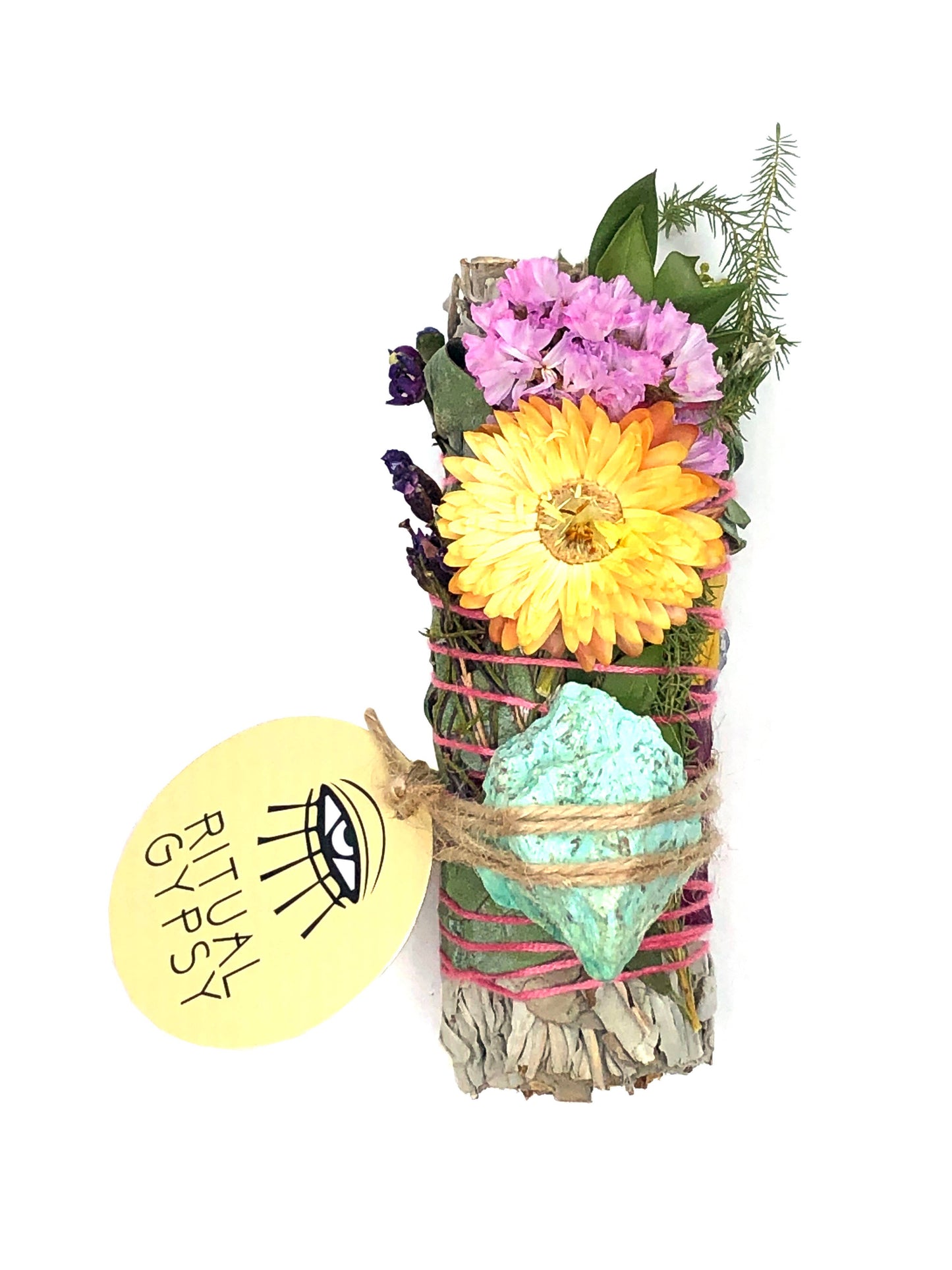 Ritual Sage Wand + Turquoise - 4"