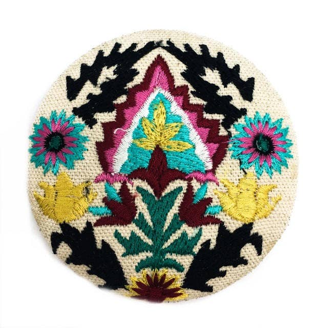 Blooming Arrow Compact Mirror: Cream