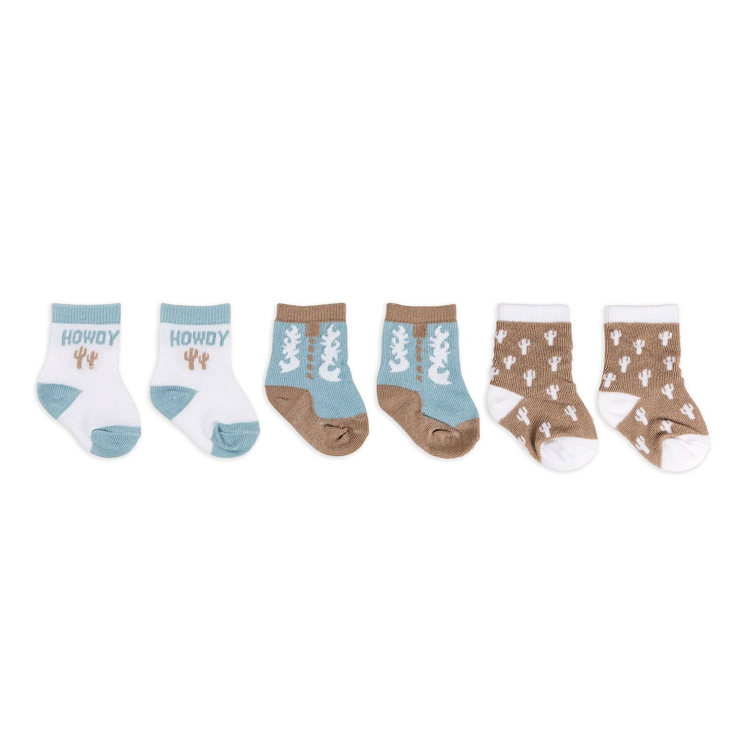 Western Baby Socks Trio Howdy Partner Blue Juju bee