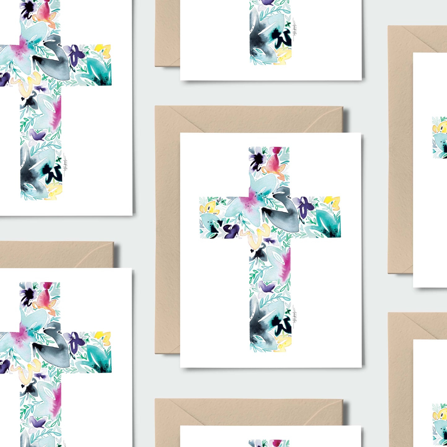 Cross Floral Note Card Stationery Set Set Of 8 Amanda