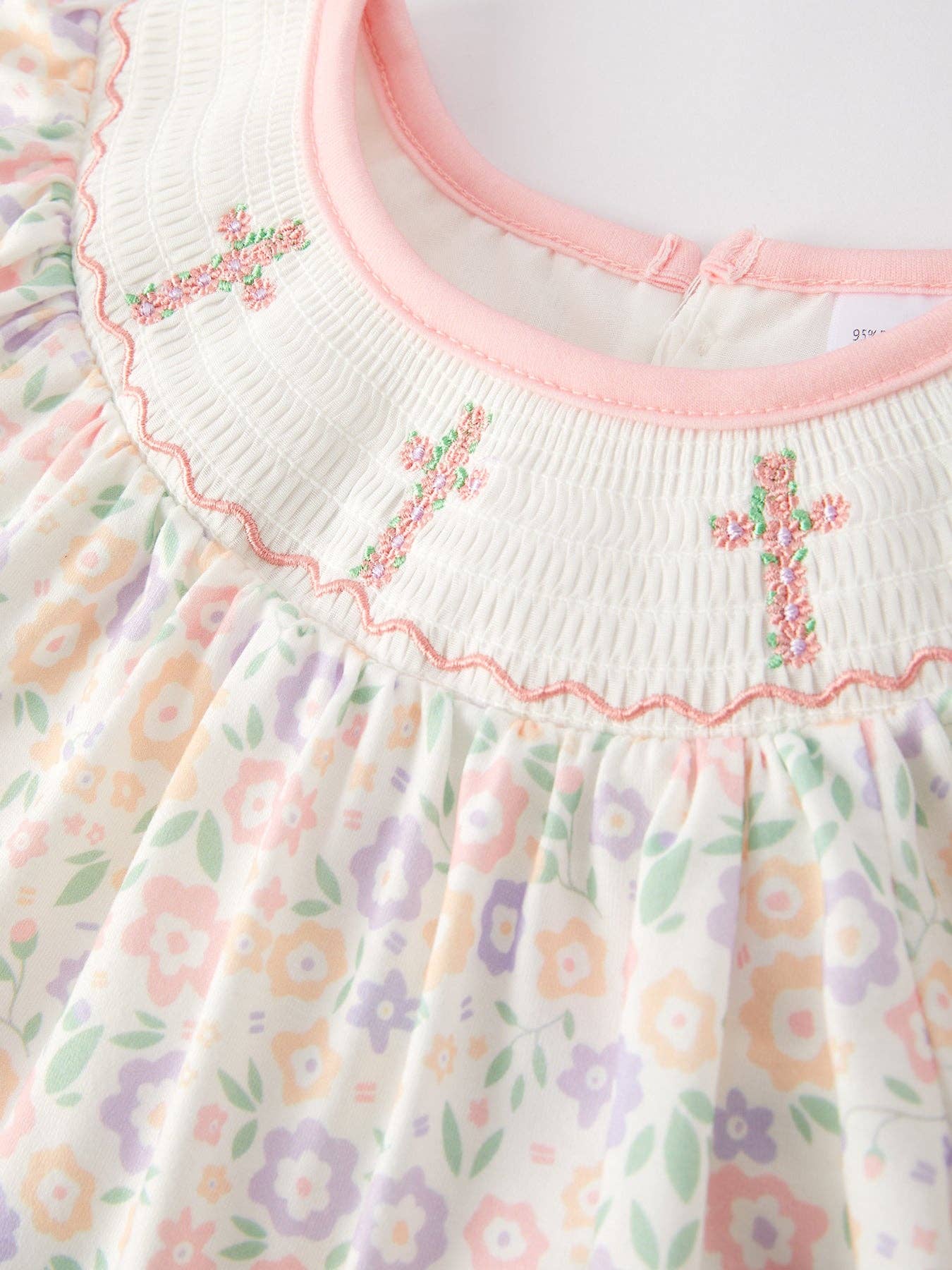 Easter Embroidery Cross Smocking Dress Rylee